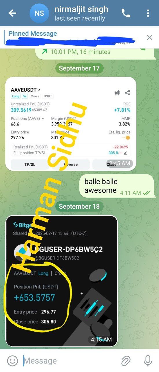 AAVE +653 USDT profit on Bitget, member says balle balle